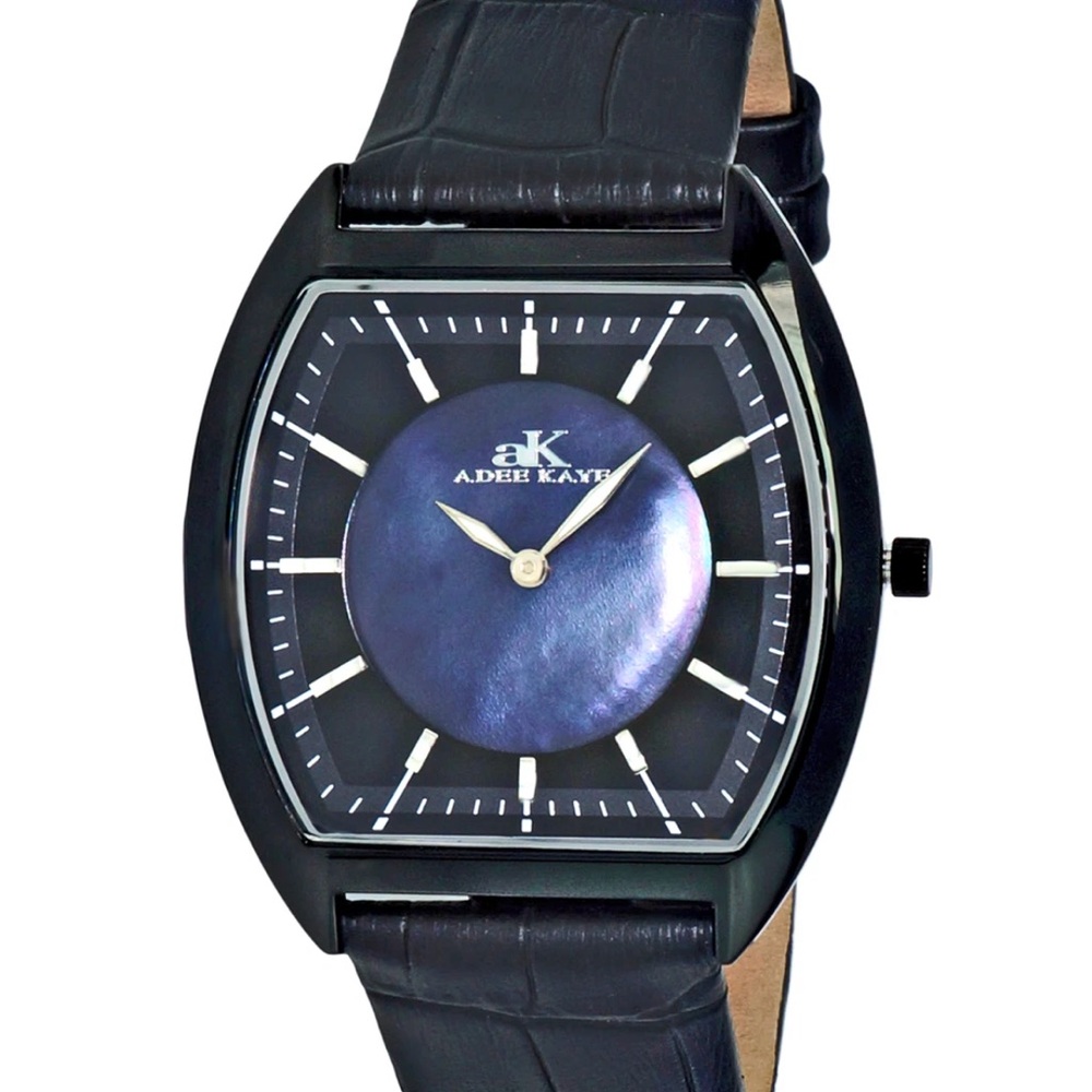 ADEE KAYE AK2200-MIP/BK 3 ATM Water Resistant Metal & Pearl Mineral Crystal $245